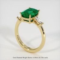 2.47 Ct. Emerald Ring, 18K Yellow Gold 2