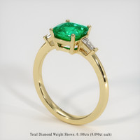 1.29 Ct. Emerald Ring, 18K Yellow Gold 2