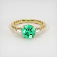 1.31 Ct. Emerald Ring, 18K Yellow Gold 1