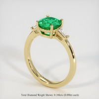 1.31 Ct. Emerald Ring, 18K Yellow Gold 2