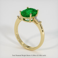 3.56 Ct. Emerald Ring, 18K Yellow Gold 2