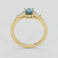 1.12 Ct. Greenish Blue Sapphire Ring, 18K Yellow Gold 3