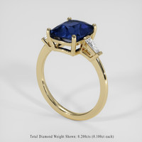 3.05 Ct. Blue Sapphire Ring, 18K Yellow Gold 2