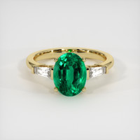 2.04 Ct. Emerald Ring, 18K Yellow Gold 1