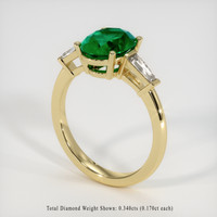 2.04 Ct. Emerald Ring, 18K Yellow Gold 2