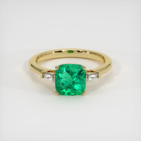 1.57 Ct. Emerald Ring, 18K Yellow Gold 1