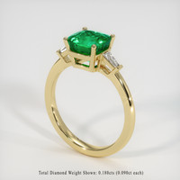 1.57 Ct. Emerald Ring, 18K Yellow Gold 2