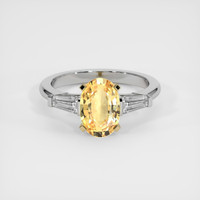 2.18 Ct. Yellow Sapphire Ring, 14K Yellow & White 1