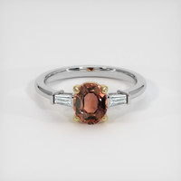 1.34 Ct. Orangish Brown Sapphire Ring, 14K Yellow & White 1