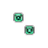 <span>0.94</span>&nbsp;<span class="tooltip-light">Ct.Tw.<span class="tooltiptext">Total Carat Weight</span></span> Emerald Earrings, Platinum 950 1