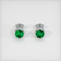 <span>3.23</span>&nbsp;<span class="tooltip-light">Ct.Tw.<span class="tooltiptext">Total Carat Weight</span></span> Emerald Earrings, Platinum 950 1