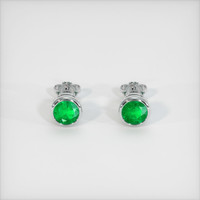 <span>1.66</span>&nbsp;<span class="tooltip-light">Ct.Tw.<span class="tooltiptext">Total Carat Weight</span></span> Emerald Earrings, Platinum 950 1