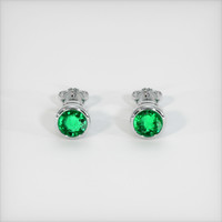 <span>3.20</span>&nbsp;<span class="tooltip-light">Ct.Tw.<span class="tooltiptext">Total Carat Weight</span></span> Emerald Earrings, Platinum 950 1