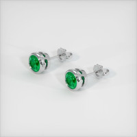 <span>3.20</span>&nbsp;<span class="tooltip-light">Ct.Tw.<span class="tooltiptext">Total Carat Weight</span></span> Emerald Earrings, Platinum 950 2