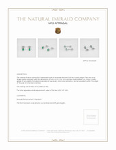 Emerald Earrings 0.48 Ct.Tw.Total Carat Weight, Platinum 950 Appraisal