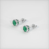 <span>2.73</span>&nbsp;<span class="tooltip-light">Ct.Tw.<span class="tooltiptext">Total Carat Weight</span></span> Emerald Earrings, Platinum 950 2