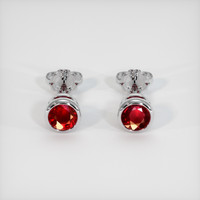 <span>0.67</span>&nbsp;<span class="tooltip-light">Ct.Tw.<span class="tooltiptext">Total Carat Weight</span></span> Ruby Earrings, Platinum 950 1