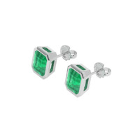 3.33 Ct.Tw. Emerald Earrings, Platinum 950 3
