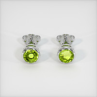 <span>1.92</span> <span class="tooltip-light">Ct.Tw.<span class="tooltiptext">Total Carat Weight</span></span> Green Peridot Earrings, Platinum 950 1