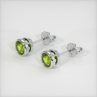 <span>1.92</span> <span class="tooltip-light">Ct.Tw.<span class="tooltiptext">Total Carat Weight</span></span> Green Peridot Earrings, Platinum 950 2