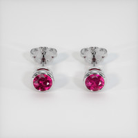 <span>0.44</span>&nbsp;<span class="tooltip-light">Ct.Tw.<span class="tooltiptext">Total Carat Weight</span></span> Ruby Earrings, Platinum 950 1