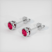 <span>0.65</span>&nbsp;<span class="tooltip-light">Ct.Tw.<span class="tooltiptext">Total Carat Weight</span></span> Ruby Earrings, Platinum 950 2