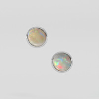 <span>0.75</span>&nbsp;<span class="tooltip-light">Ct.Tw.<span class="tooltiptext">Total Carat Weight</span></span> Multi Color Crystal Opal (Jelly Opal) Earrings, Platinum 950 1