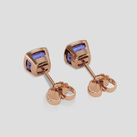 <span>2.09</span> <span class="tooltip-light">Ct.Tw.<span class="tooltiptext">Total Carat Weight</span></span> Violetish Blue Tanzanite Earrings, 14K Rose Gold 4