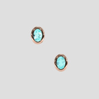 <span>0.12</span>&nbsp;<span class="tooltip-light">Ct.Tw.<span class="tooltiptext">Total Carat Weight</span></span> Blue Paraiba Tourmaline Earrings, 14K Rose Gold 1