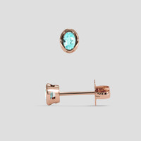 <span>0.12</span>&nbsp;<span class="tooltip-light">Ct.Tw.<span class="tooltiptext">Total Carat Weight</span></span> Blue Paraiba Tourmaline Earrings, 14K Rose Gold 2