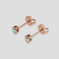 <span>0.12</span>&nbsp;<span class="tooltip-light">Ct.Tw.<span class="tooltiptext">Total Carat Weight</span></span> Blue Paraiba Tourmaline Earrings, 14K Rose Gold 3