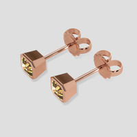 <span>0.54</span> <span class="tooltip-light">Ct.Tw.<span class="tooltiptext">Total Carat Weight</span></span> Peach Sapphire Earrings, 14K Rose Gold 3