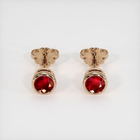 <span>0.61</span>&nbsp;<span class="tooltip-light">Ct.Tw.<span class="tooltiptext">Total Carat Weight</span></span> Ruby Earrings, 14K Rose Gold 1