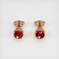 <span>0.67</span>&nbsp;<span class="tooltip-light">Ct.Tw.<span class="tooltiptext">Total Carat Weight</span></span> Ruby Earrings, 14K Rose Gold 1