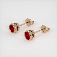 <span>0.67</span>&nbsp;<span class="tooltip-light">Ct.Tw.<span class="tooltiptext">Total Carat Weight</span></span> Ruby Earrings, 14K Rose Gold 2