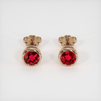 <span>0.73</span>&nbsp;<span class="tooltip-light">Ct.Tw.<span class="tooltiptext">Total Carat Weight</span></span> Ruby Earrings, 14K Rose Gold 1