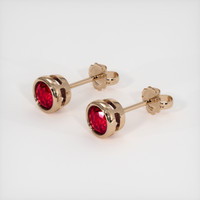 1.37 Ct.Tw. Ruby Earrings, 14K Rose Gold 2