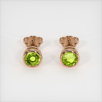 <span>1.92</span> <span class="tooltip-light">Ct.Tw.<span class="tooltiptext">Total Carat Weight</span></span> Green Peridot Earrings, 14K Rose Gold 1