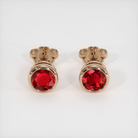 3.07 Ct.Tw. Ruby Earrings, 14K Rose Gold 1
