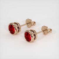 3.07 Ct.Tw. Ruby Earrings, 14K Rose Gold 2