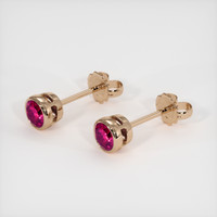 0.87 Ct.Tw. Ruby Earrings, 14K Rose Gold 2