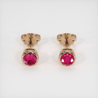 <span>0.45</span>&nbsp;<span class="tooltip-light">Ct.Tw.<span class="tooltiptext">Total Carat Weight</span></span> Ruby Earrings, 14K Rose Gold 1