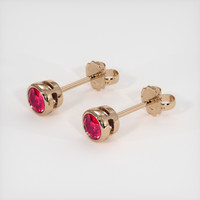 0.85 Ct.Tw. Ruby Earrings, 14K Rose Gold 2