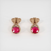 <span>0.65</span>&nbsp;<span class="tooltip-light">Ct.Tw.<span class="tooltiptext">Total Carat Weight</span></span> Ruby Earrings, 14K Rose Gold 1