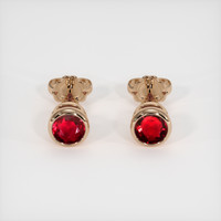 <span>1.10</span>&nbsp;<span class="tooltip-light">Ct.Tw.<span class="tooltiptext">Total Carat Weight</span></span> Ruby Earrings, 14K Rose Gold 1