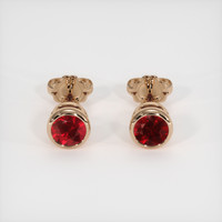 2.05 Ct.Tw. Ruby Earrings, 14K Rose Gold 1