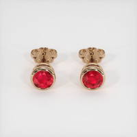 <span>1.39</span>&nbsp;<span class="tooltip-light">Ct.Tw.<span class="tooltiptext">Total Carat Weight</span></span> Ruby Earrings, 14K Rose Gold 1