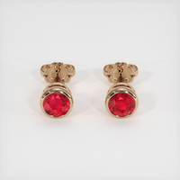 2.65 Ct.Tw. Ruby Earrings, 14K Rose Gold 1