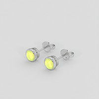 <span>1.66</span> <span class="tooltip-light">Ct.Tw.<span class="tooltiptext">Total Carat Weight</span></span> Greenish Yellow Chrysoberyl Earrings, 14K White Gold 3
