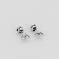 <span>1.14</span>&nbsp;<span class="tooltip-light">Ct.Tw.<span class="tooltiptext">Total Carat Weight</span></span> Bluish Green Sapphire Earrings, 14K White Gold 4